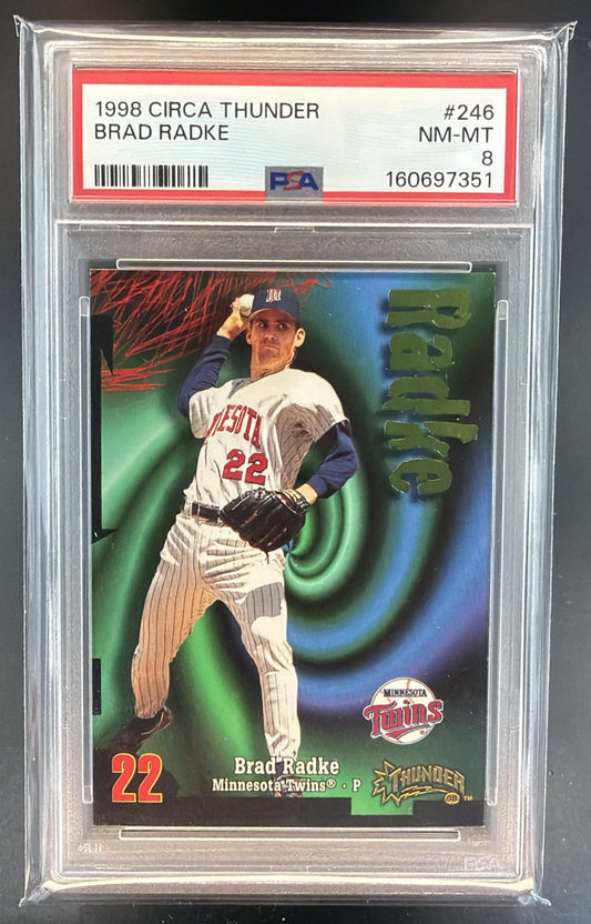 1998 Skybox Circa Thunder Brad Radke #246 Twins PSA 8 — front