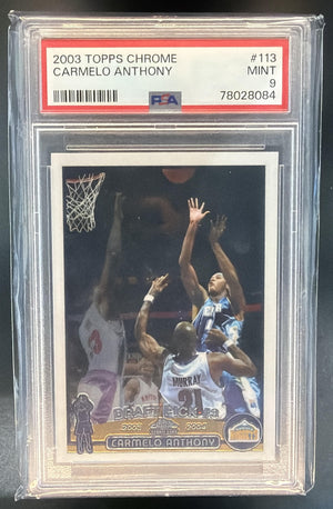 2003-04 Topps Chrome Carmelo Anthony #113 RC Nuggets PSA 9