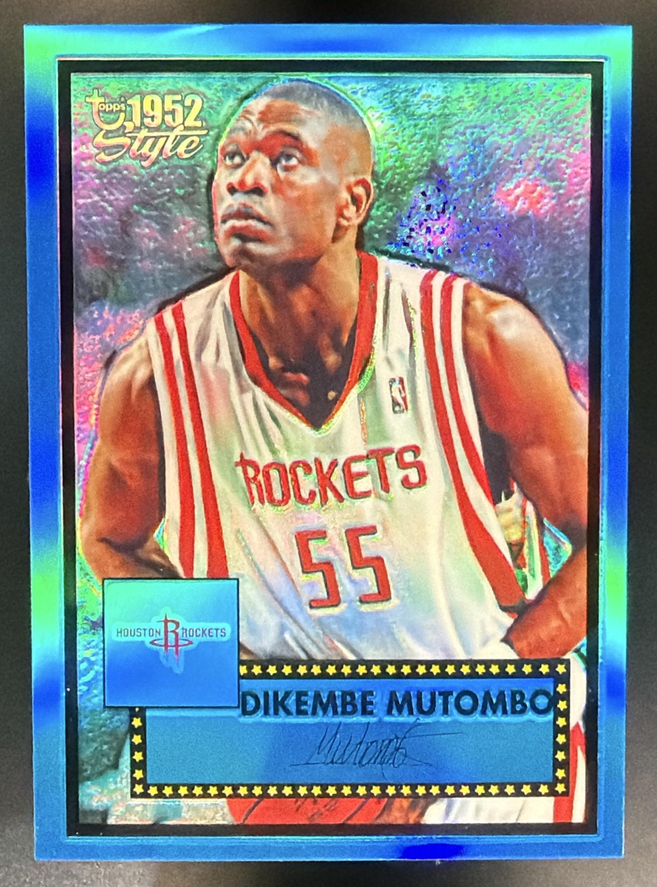 2005 Topps 1952 Style Dikembe Mutombo #71 Chrome Refractor Blue /149 — front