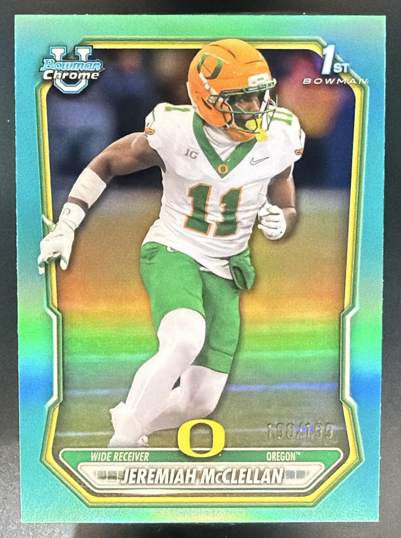 2026 Bowman Jeremiah McClellan #BCP-150 Chrome Aqua Refractor /199 1st Prospect — front