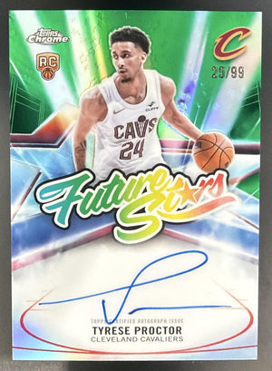 2025 Topps Chrome Update Tyrese Proctor Future Stars Auto Green Refractor /99 RC