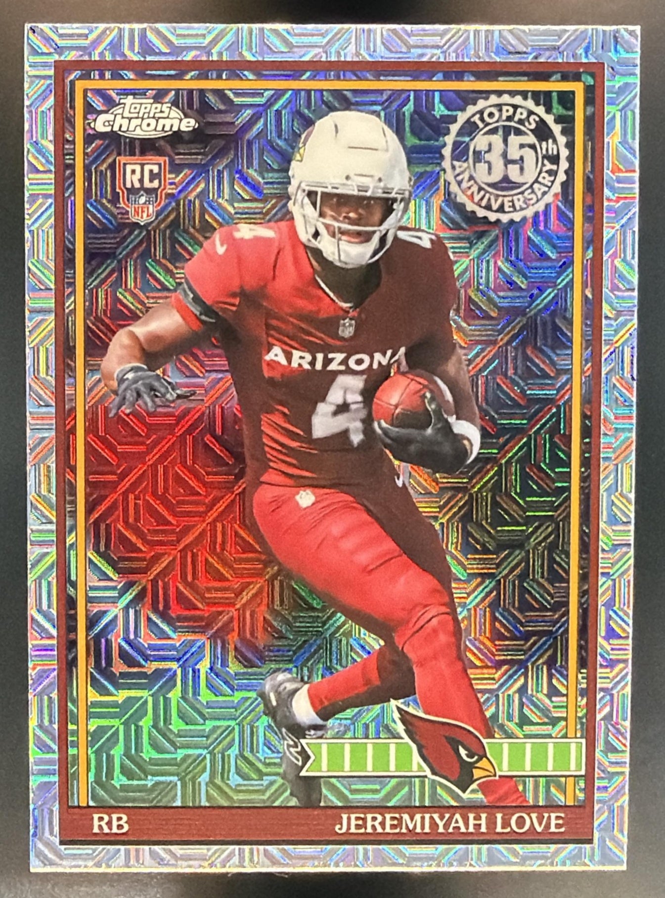 2026 Topps Jeremiyah Love #91TRC-9 1991 Chrome Rookie Mojo Refractor RC — front