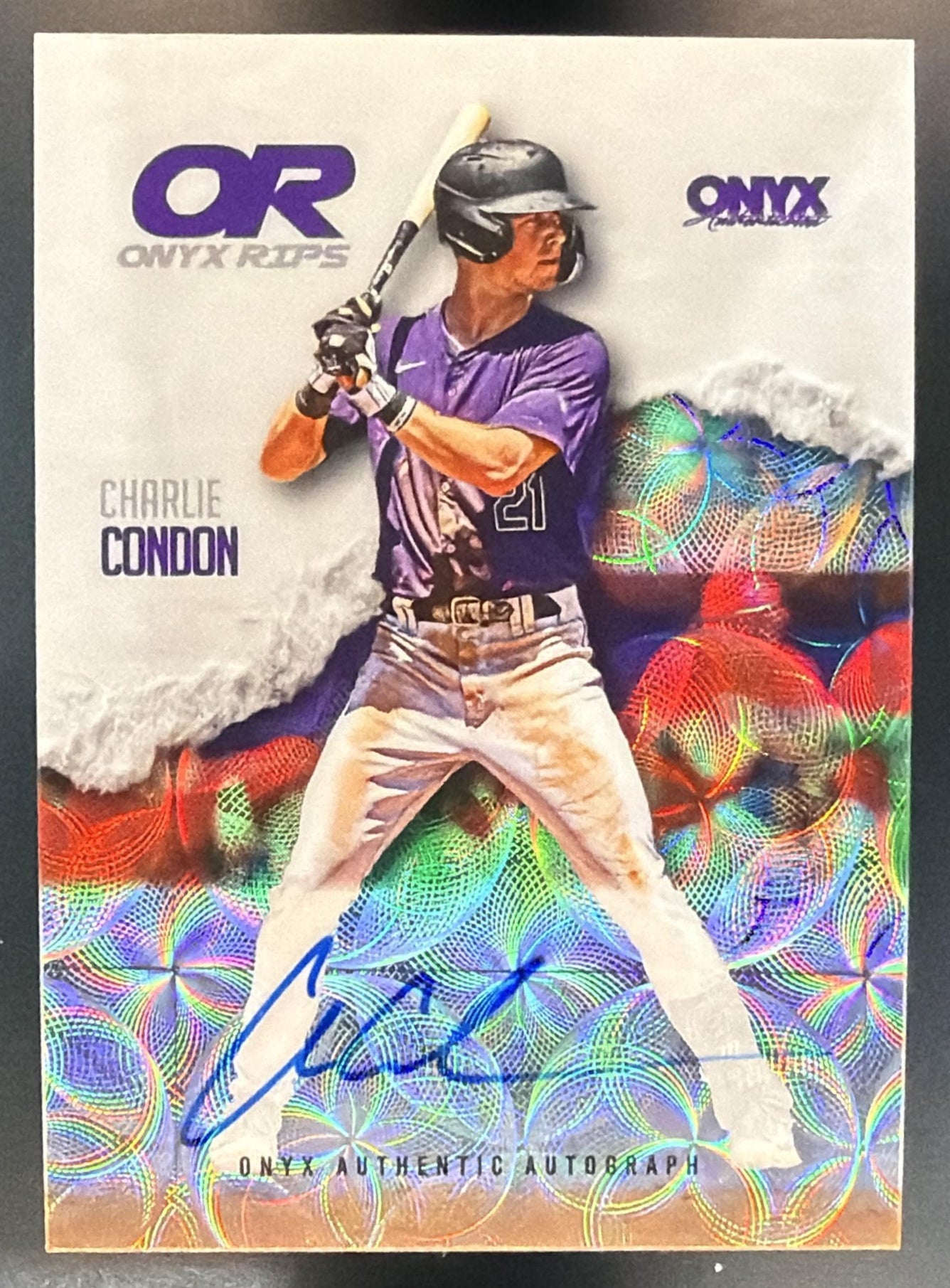 2025 Onyx Rips Charlie Condon On Card Auto — front