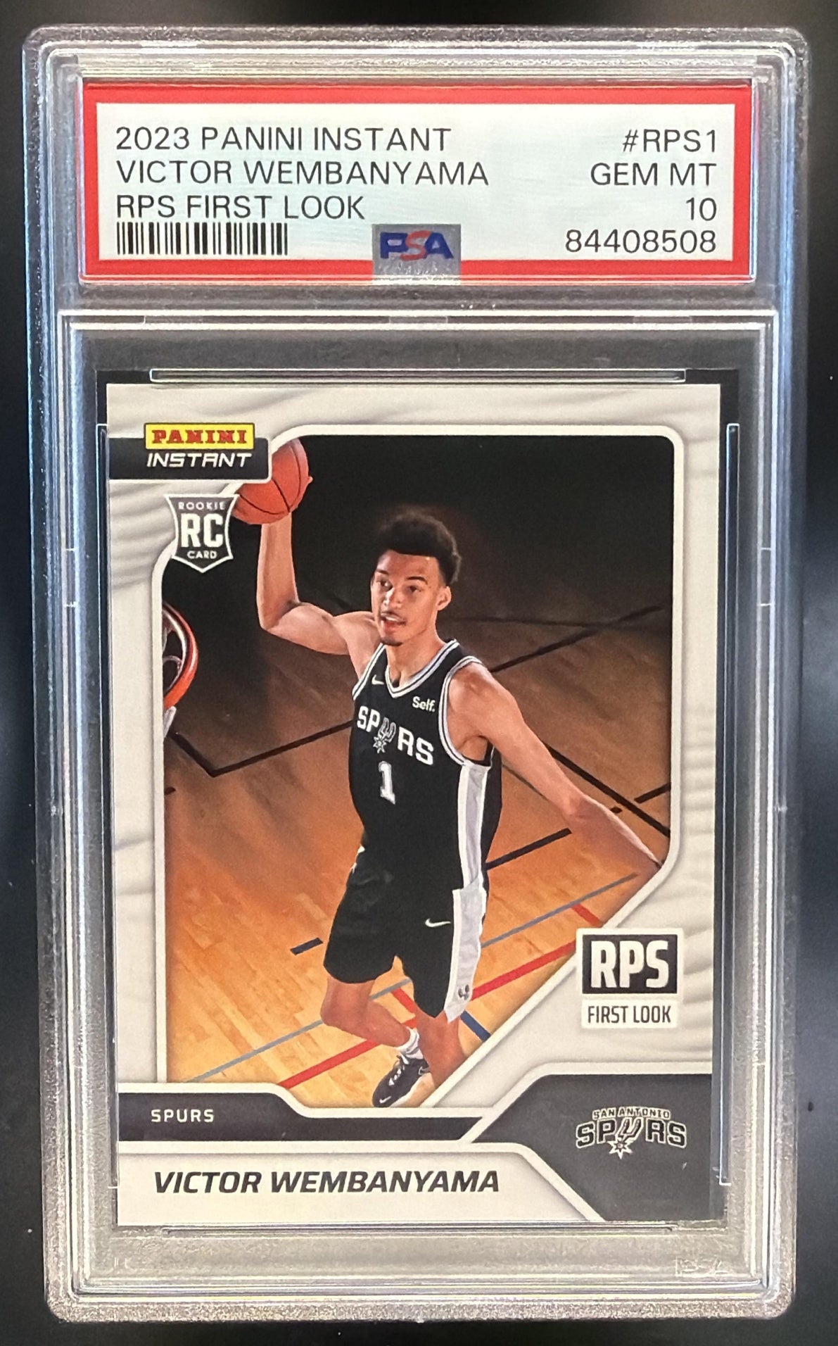 2023 Panini Instant NBA RPS First Look Victor Wembanyama #RPS-1 RC PSA 10 — front