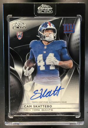 2025 Topps Chrome Black Cam Skattebo #RAU-CSK Rookie Auto RC Giants