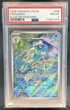 2026 Pokemon Mega Evolution Chaos Rising Frogadier #089/086 Illustration PSA 8