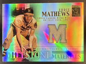 2002 Topps Tribute Eddie Mathews #MIM-EM Milestone Materials MEM