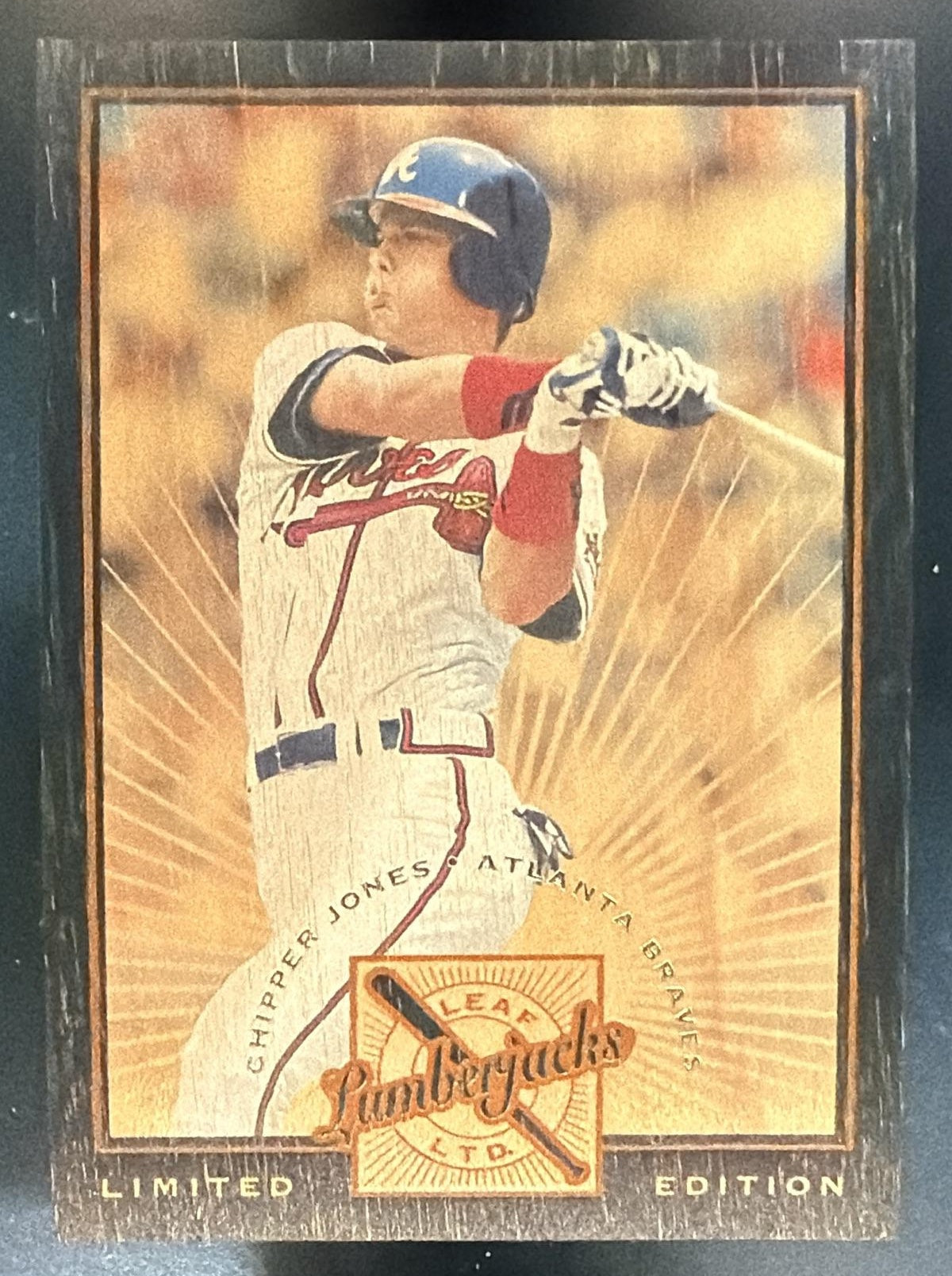 1996 Leaf Limited Chipper Jones #7 Lumberjacks Black 76/500 Braves — front