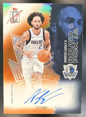 2025 Topps Signature Class Dereck Lively II Chrome Auto Orange Refractor /50