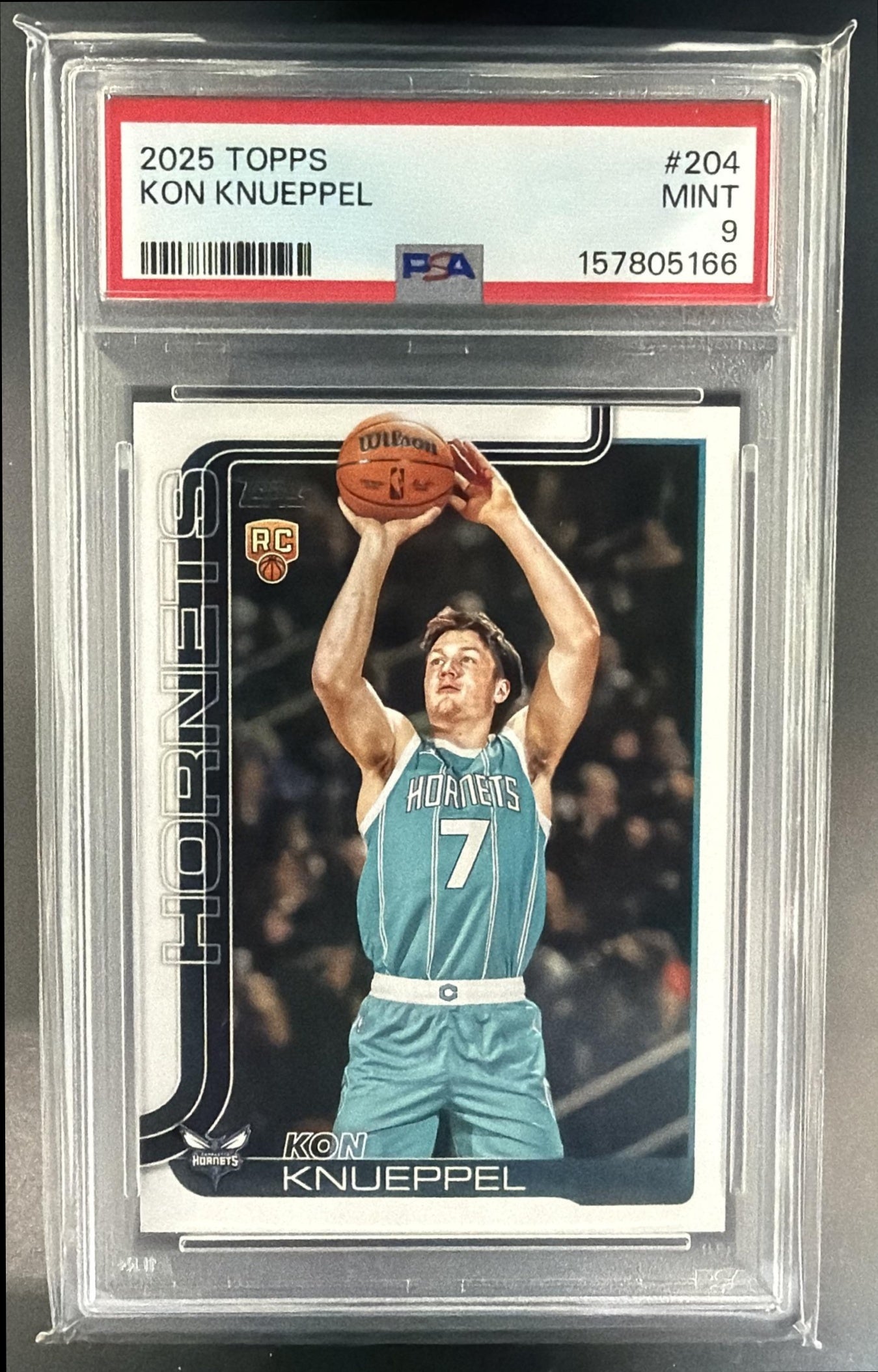 2025-26 Topps Kon Knueppel #204 RC Hornets PSA 9 — front