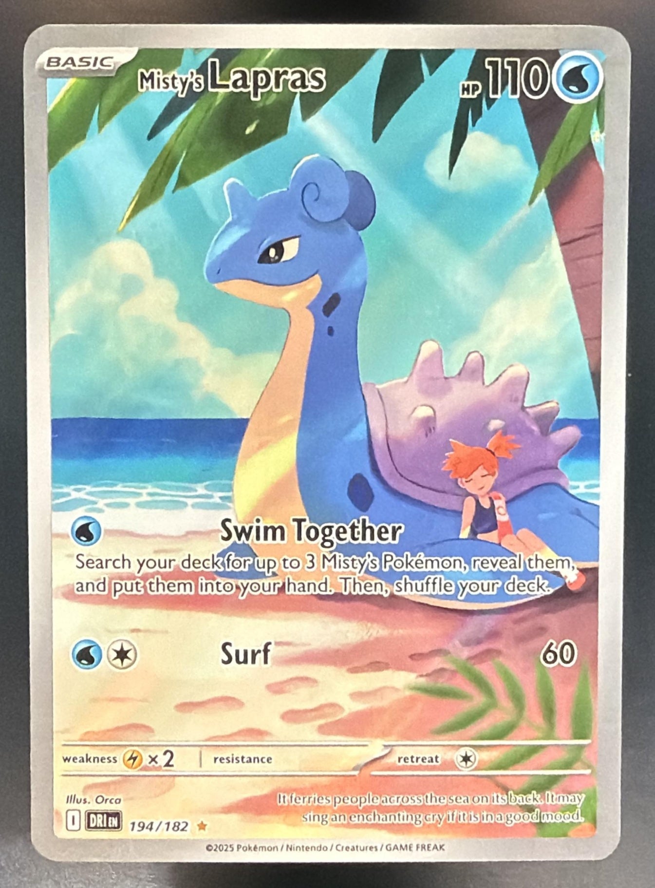 2025 Pokemon Destined Rivals Misty's Lapras #194/182 — front
