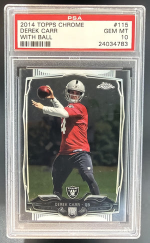 2014 Topps Chrome Derek Carr #115 RC Raiders PSA 10