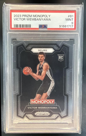2023-24 Panini Prizm Monopoly Victor Wembanyama #81 RC Spurs PSA 9