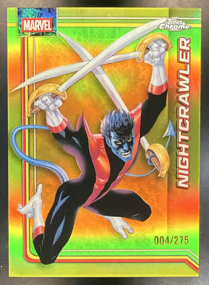2026 Topps Chrome Marvel Comics Nightcrawler #087 Yellow Refractor 4/275