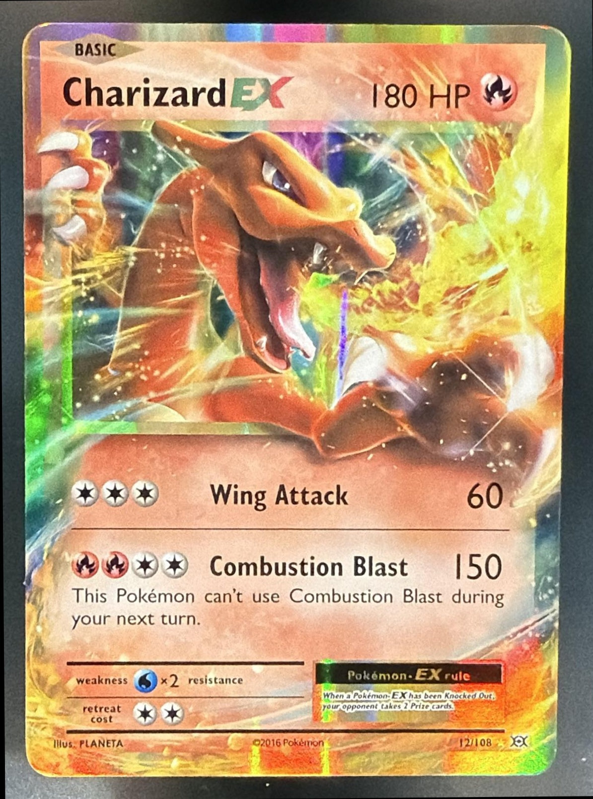 2016 Pokemon XY Evolutions Charizard #12/108 Holo — front