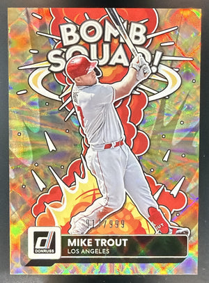 2022 Panini Donruss Mike Trout #BS-8 Bomb Squad 917/999 Angels