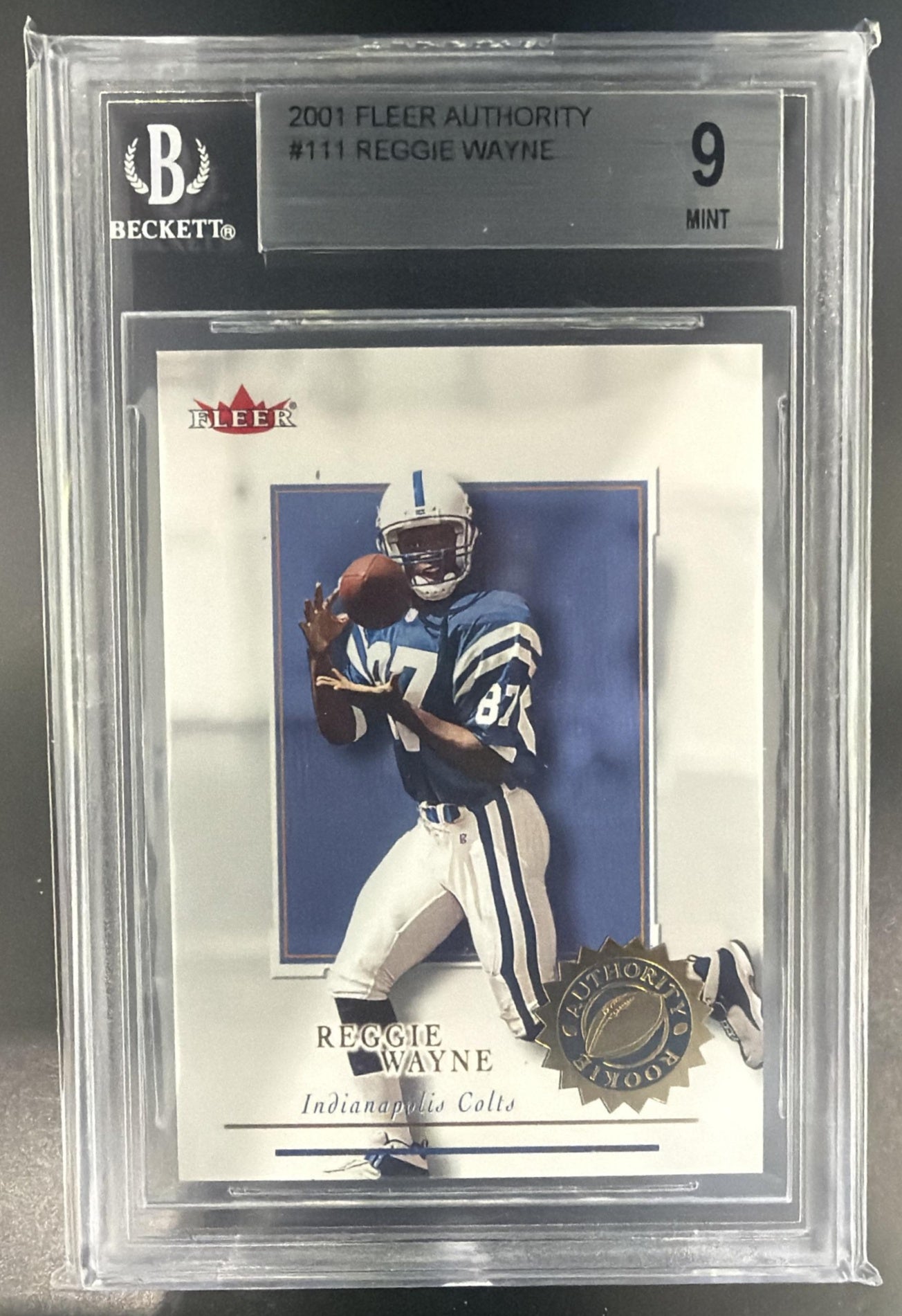 2001 Fleer Authority Reggie Wayne #111/1350 RC Colts — front