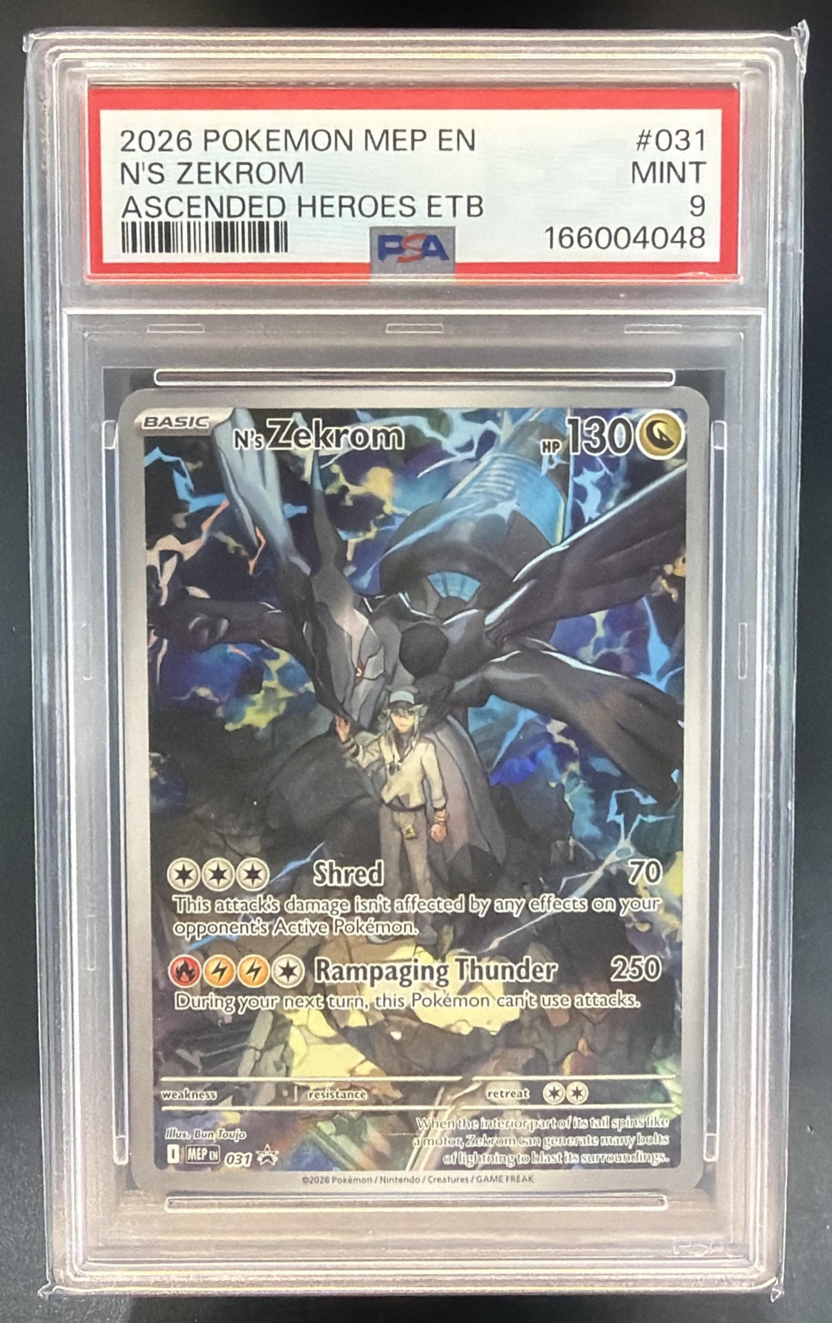 2026 Pokemon MEP Black Star Promos N's Zekrom #031 PSA 9 — front