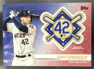 2018 Topps Update George Springer Jackie Robinson Day Manufactured Patch Red /25