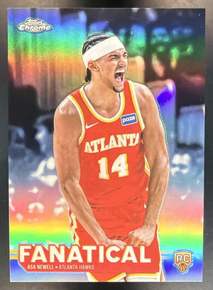 2025-26 Topps Chrome Update Asa Newell #FAN-23 Fanatical RC Hawks