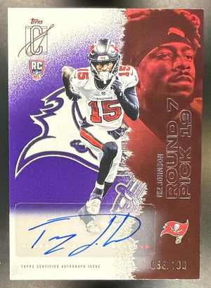 2025 Topps Signature Class Tez Johnson #124 Rookie Auto Purple Foil /100 RC