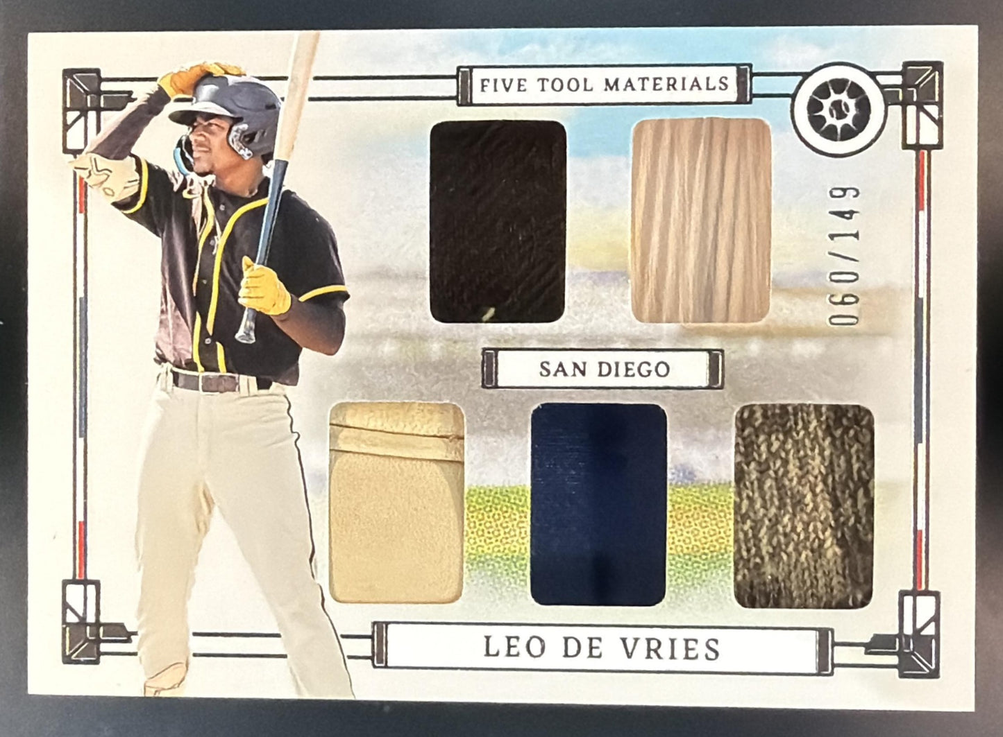 2024 Panini Boys of Summer Leo De Vries Five Tool Player Materials /149 MEM — front