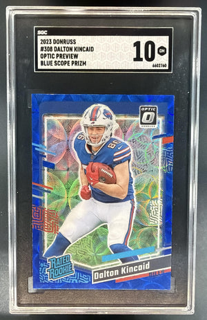 2023 Optic Dalton Kincaid Rated Rookie Preview Blue Scope Prizm RC SGC 10