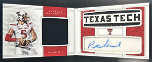 2017 National Treasures Collegiate Patrick Mahomes II Booklet /25 MEM Auto RC