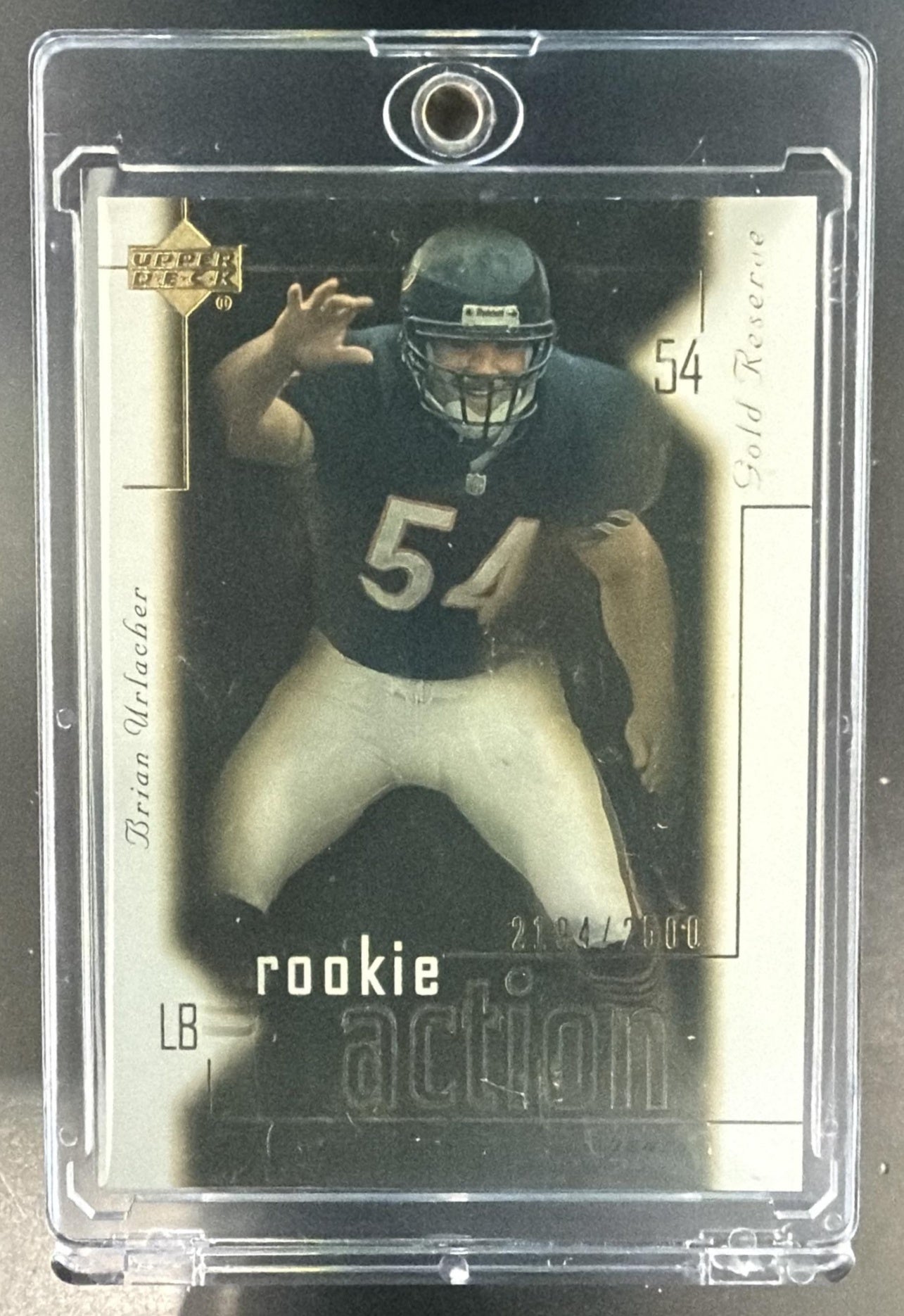 2000 Upper Deck Gold Reserve Brian Urlacher #179/2500 RC Bears — front