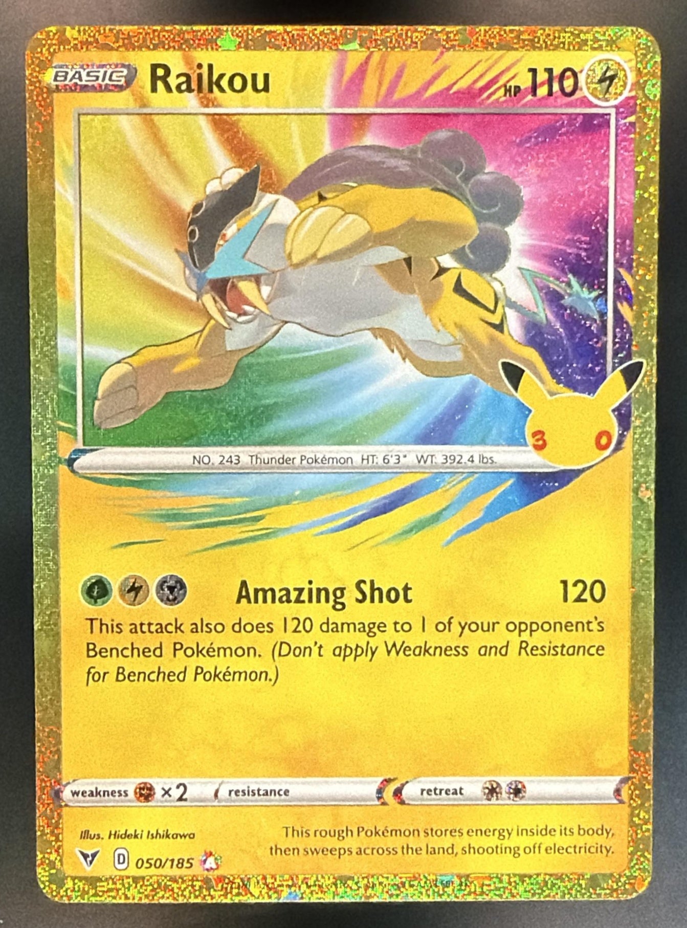 2026 Pokemon 30th Celebration Raikou #050/185 Classic Collection [Vivid Voltage] — front