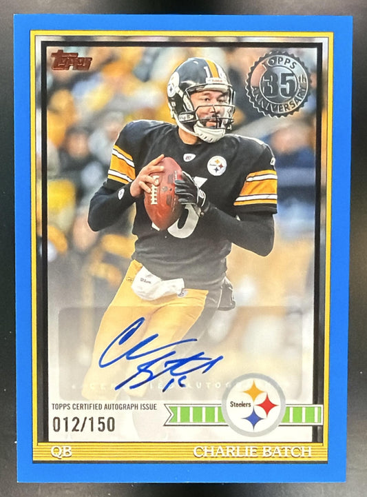 2026 Topps Charlie Batch #91AC-CBA 1991 Auto Blue 12/150 Steelers — front