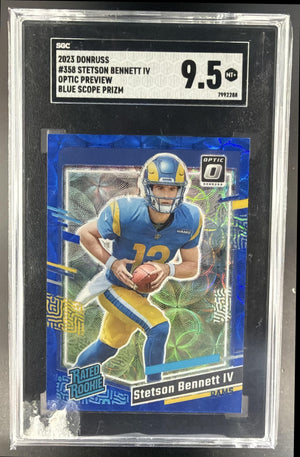 2023 Optic Stetson Bennett IV Rated Rookie Preview Blue Scope Prizm RC SGC 9.5