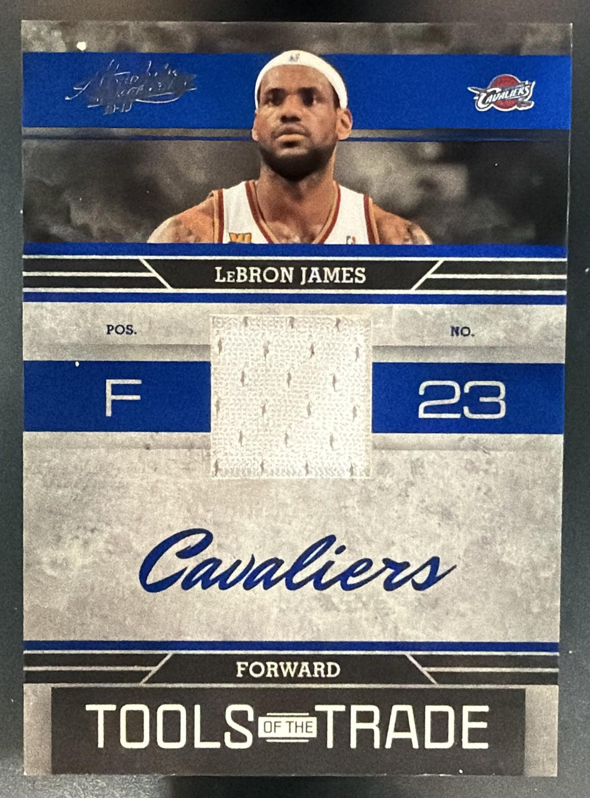 2009 Panini Absolute Memorabilia LeBron James Tools of the Trade Relic Blue /100 — front