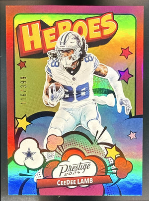 2024 Panini Prestige CeeDee Lamb #12 Heroes Xtra Points Red 116/399 Cowboys
