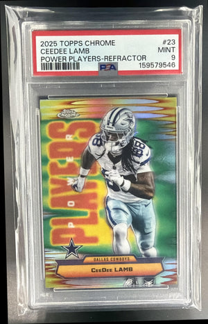 2025 Topps Chrome CeeDee Lamb #PP-23 Power Players Refractor Cowboys PSA 9