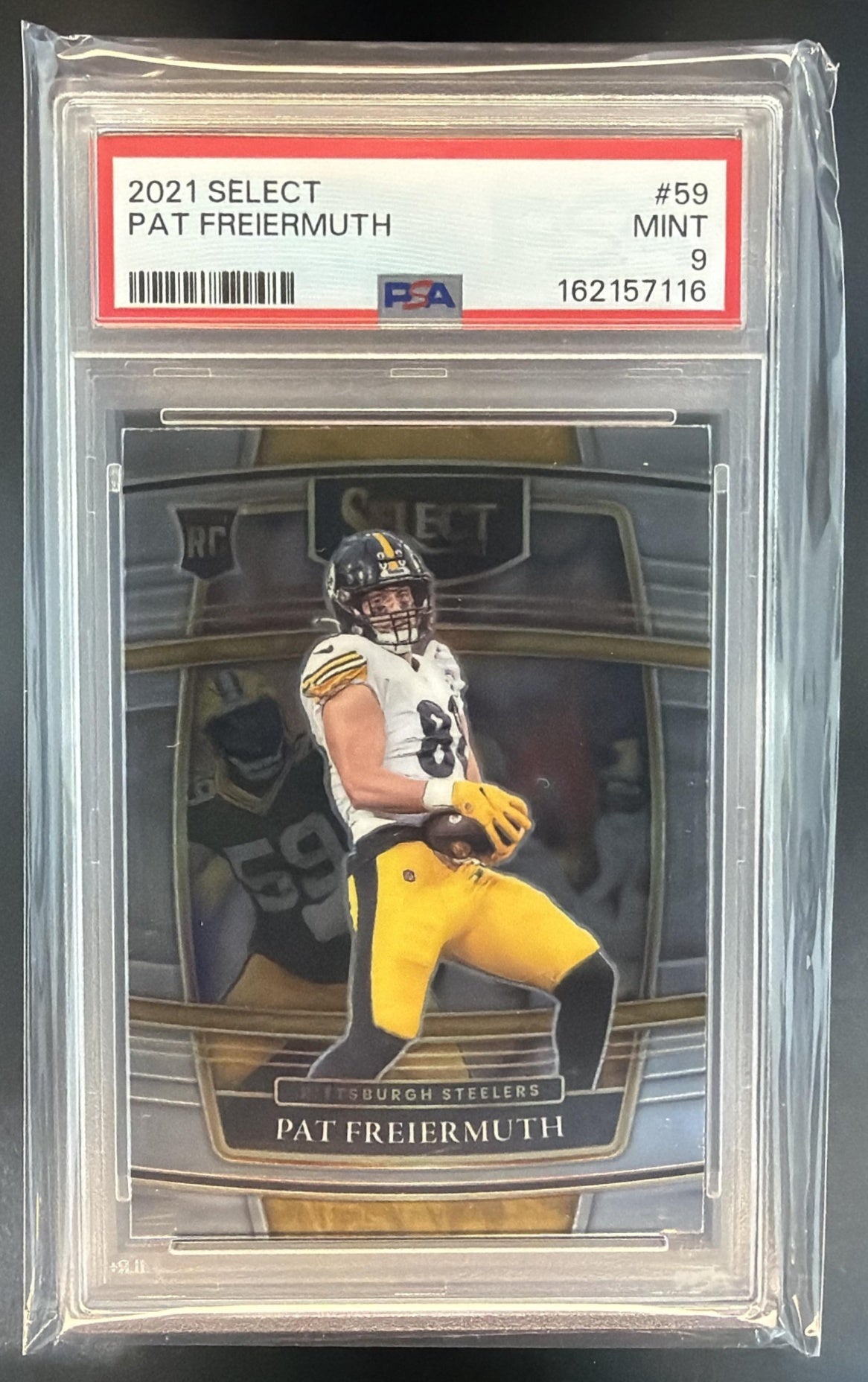 2021 Panini Select Pat Freiermuth #59 RC Concourse Steelers PSA 9 — front