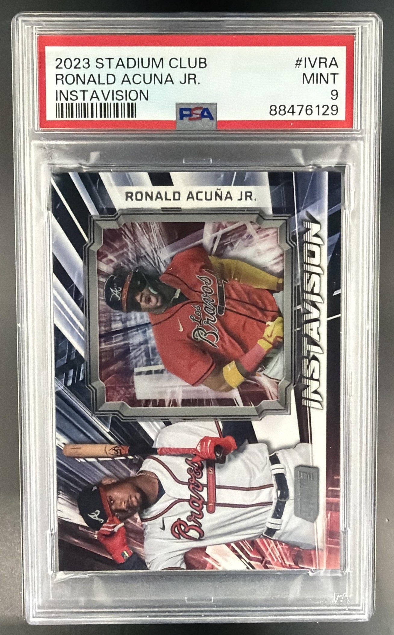 2023 Topps Stadium Club Ronald Acuna Jr. #IV-RA Instavision Braves PSA 9 — front