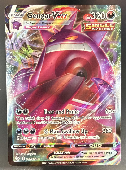 2021 Pokemon Sword & Shield Fusion Strike Gengar VMAX #157/264 — front