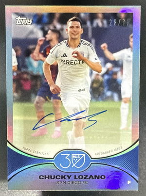 2025-26 Topps MLS 30th Anniversary Chucky Lozano #23 Silver Foil Auto /75