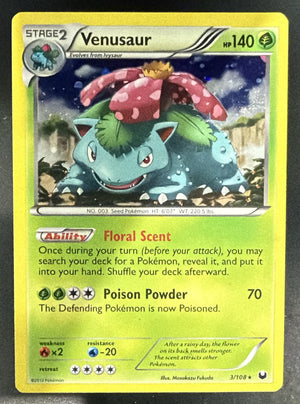 2012 Pokemon Black & White Dark Explorers Venusaur #3/108 Reverse Holo