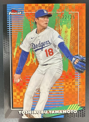 2026 Topps Finest Yoshinobu Yamamoto #26 Orange X-Fractor 22/25 Dodgers