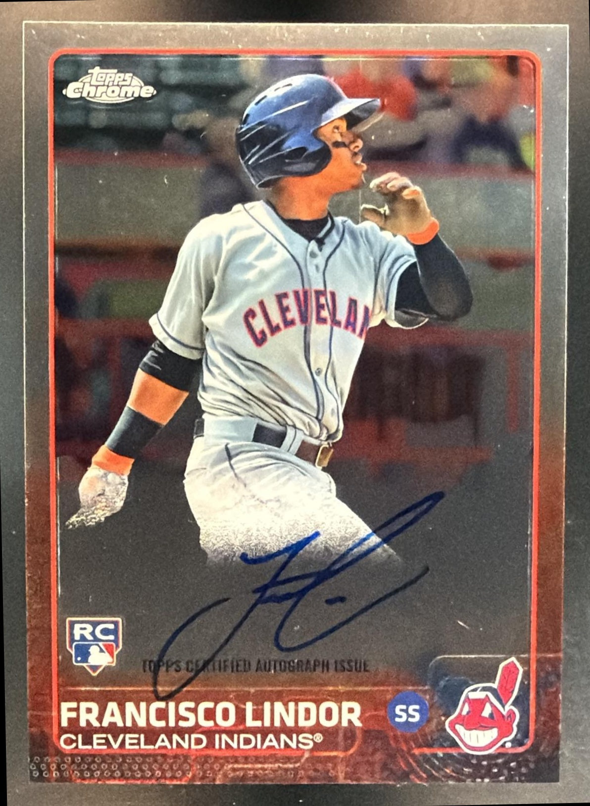 2015 Topps Chrome Francisco Lindor #AR-FL Auto Rookies RC Indians — front