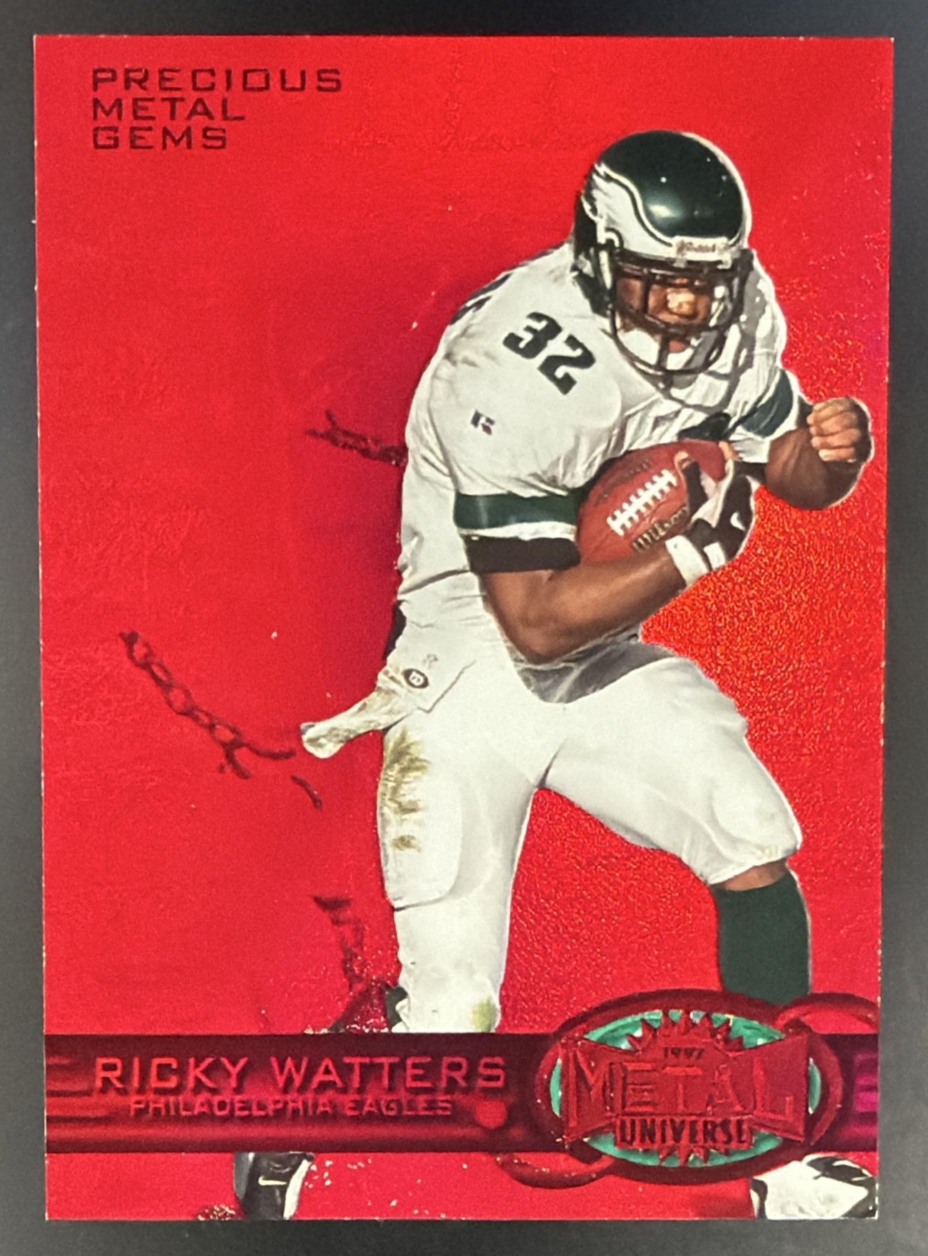 1997 Skybox Metal Universe Ricky Watters #39 Precious Gems 138/150 Eagles — front