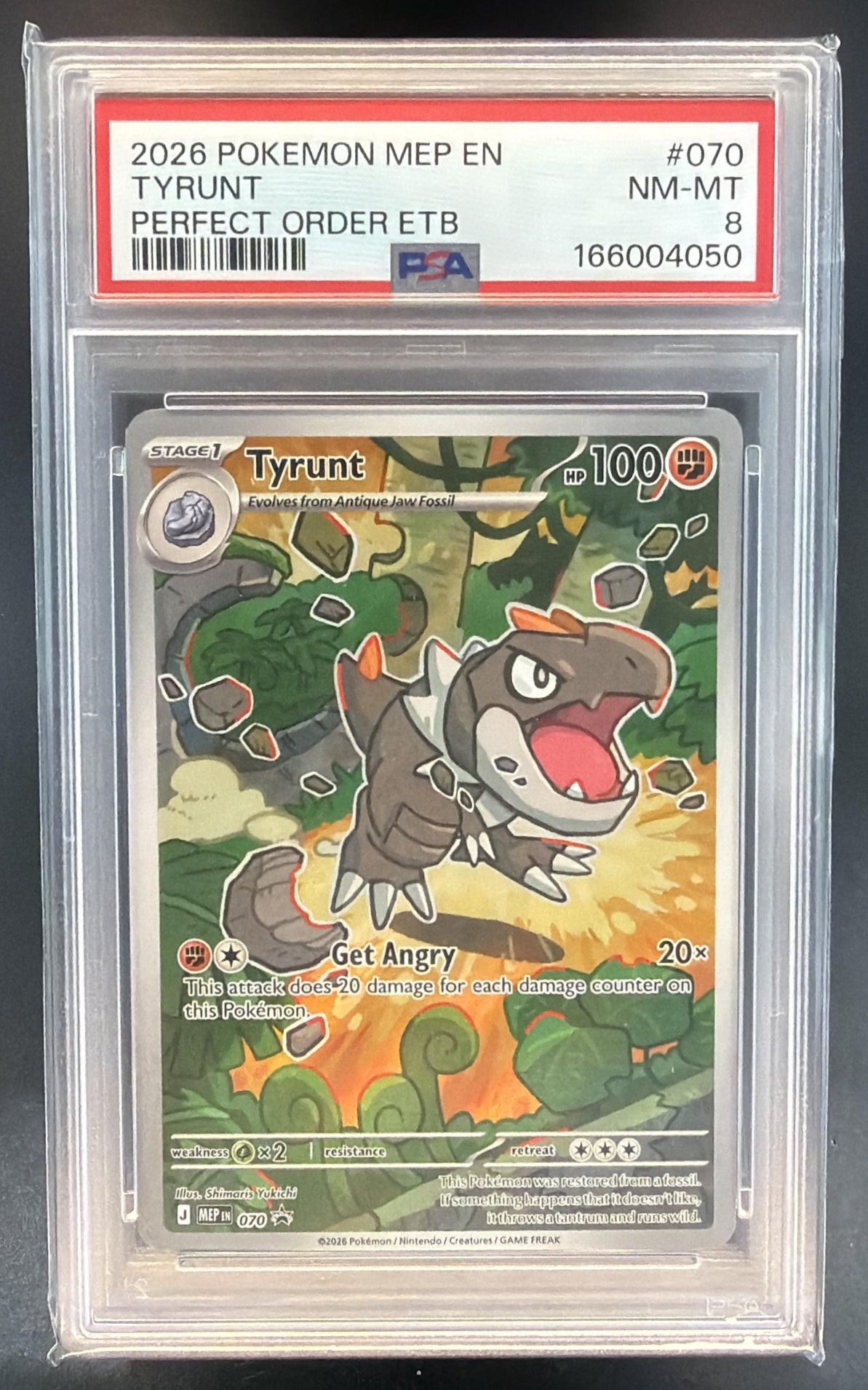 2026 Pokemon MEP Black Star Promos Tyrunt #070 PSA 8 — front