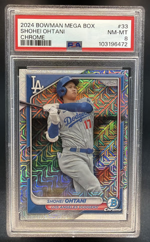 2024 Bowman Mega Box Shohei Ohtani #33 Mojo Refractor Dodgers PSA 8