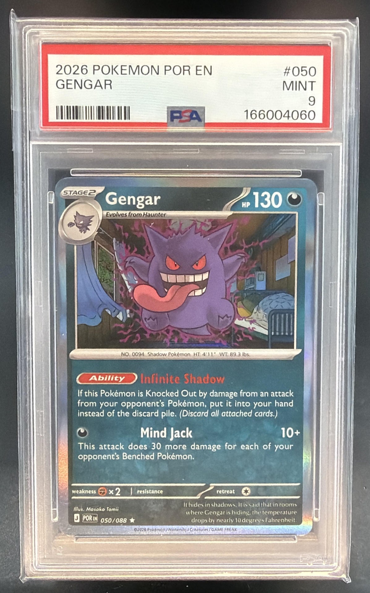 2026 Pokemon Perfect Order Gengar #050/088 Promos Cosmos Holofoil PSA 9 — front