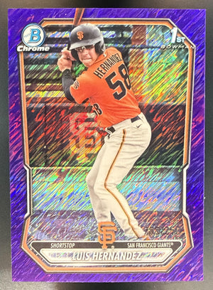 2026 Bowman Chrome Luis Hernandez Purple Shimmer Refractor /250 1st Prospect