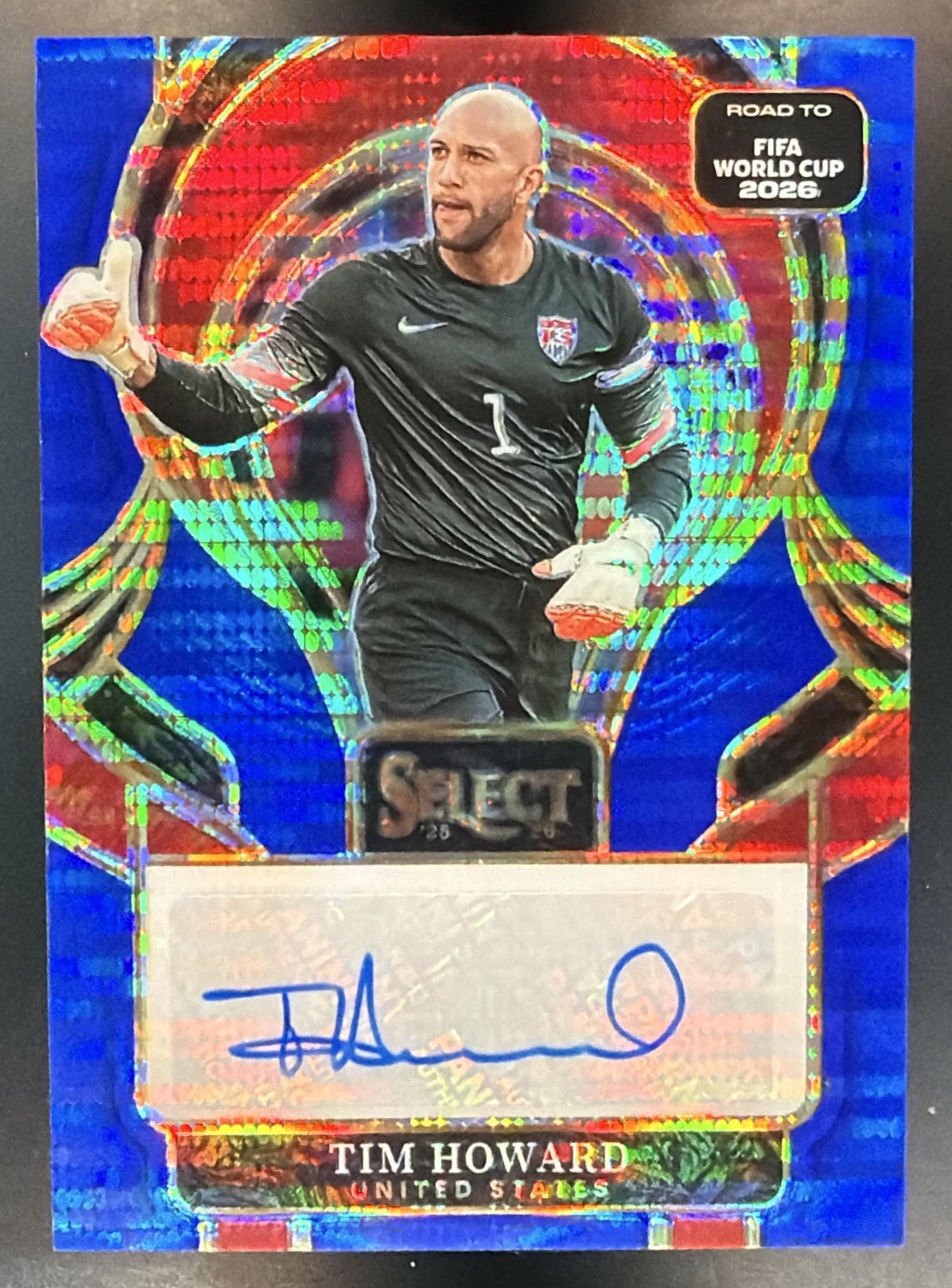 2025 Select Road to FIFA World Cup Tim Howard #SE-TH Signatures Blue Pulsar Auto — front