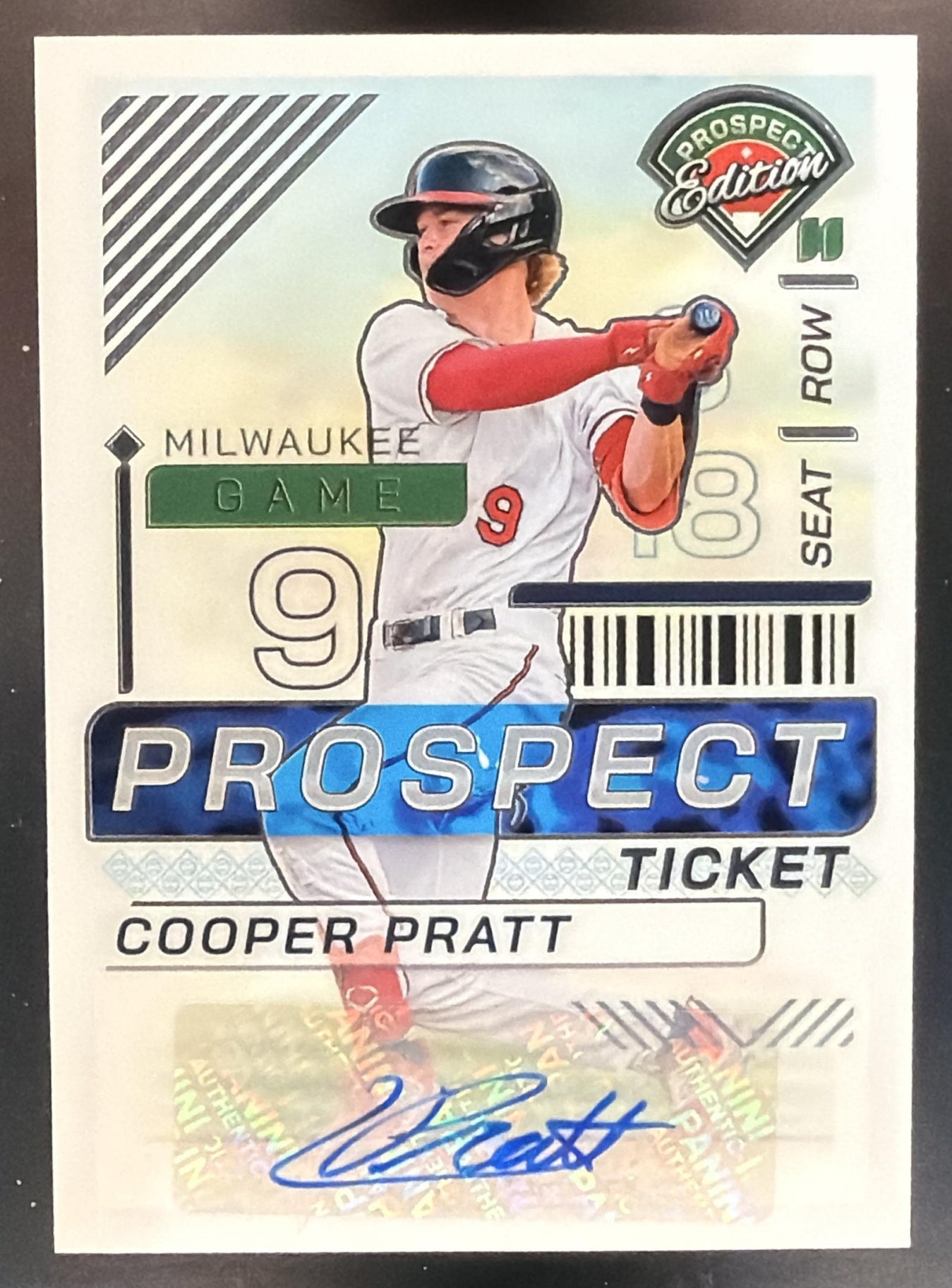 2024 Panini Prospect Edition Cooper Pratt #154 Holo Ticket Signatures Auto — front