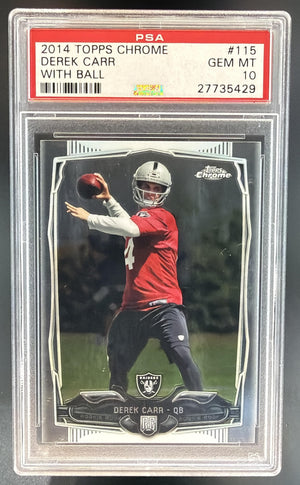 2014 Topps Chrome Derek Carr #115 RC Raiders PSA 10